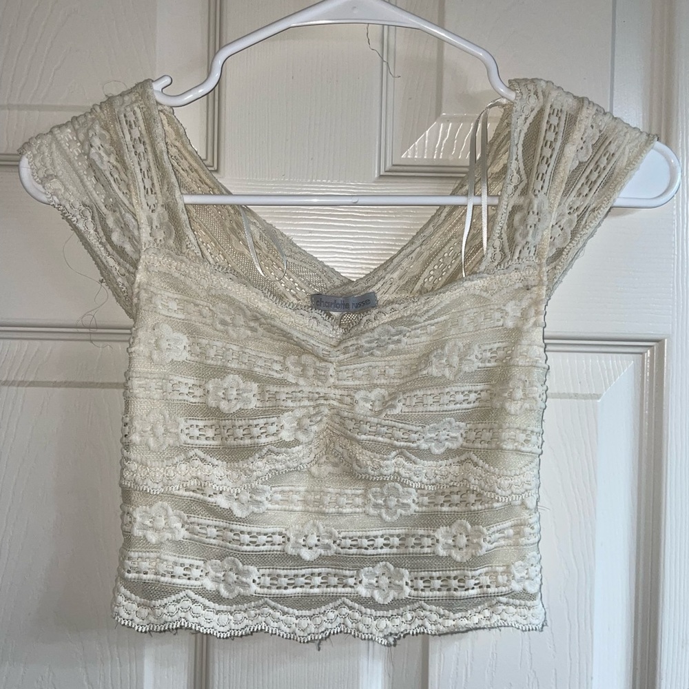 Lace detail crop top size small